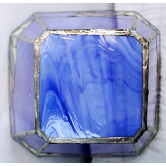 VTG Tiffany Style Stained Glass Tulips Flower Vase Waste Basket Multi Use Decor - Picture 7 of 11